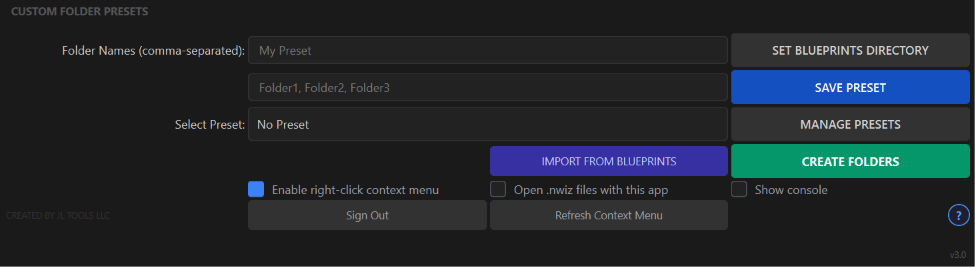 Fast Folder Creation